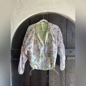 Lightweight activewear floral jacket